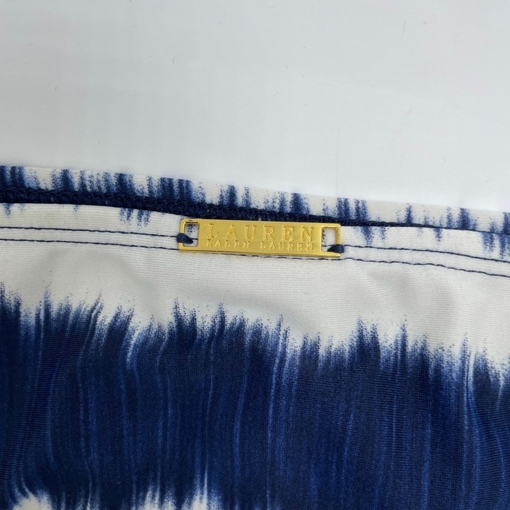 Lauren Ralph Lauren Swimsuit Bikini Top Bottom Blue White Sz 10 Coastal Preppy - Picture 12 of 12